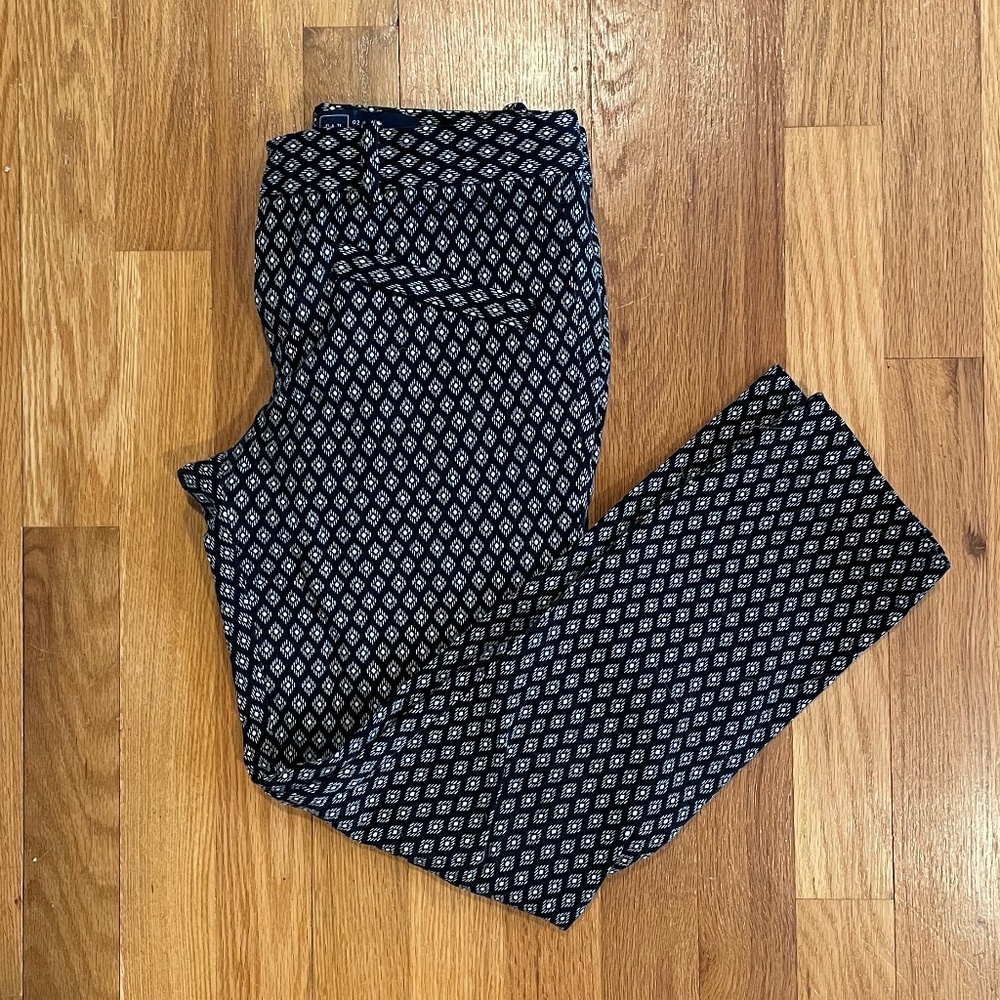 Gap Black and White Cropped Slim Pants